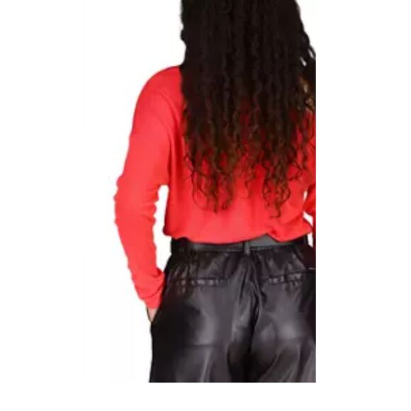 NEW‎ Anthropologie Sanctuary Sweater Long Sleeve Asymmetrical Knit Top Red SMALL - Picture 4 of 9